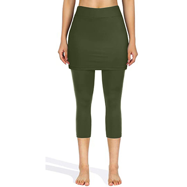 Yoga Capris Skirts Legging Pure Color 