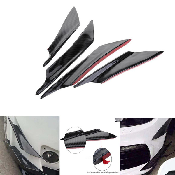 4 Pieces - Car Front Bumper Deflector Lip Splitter Fins Canards