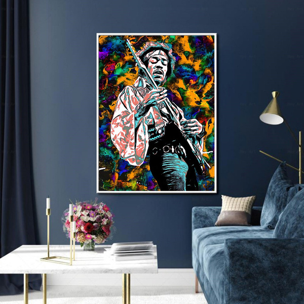 Jimi Hendrix Wall Art Picture Printing and Poster Wall Decoration for ...