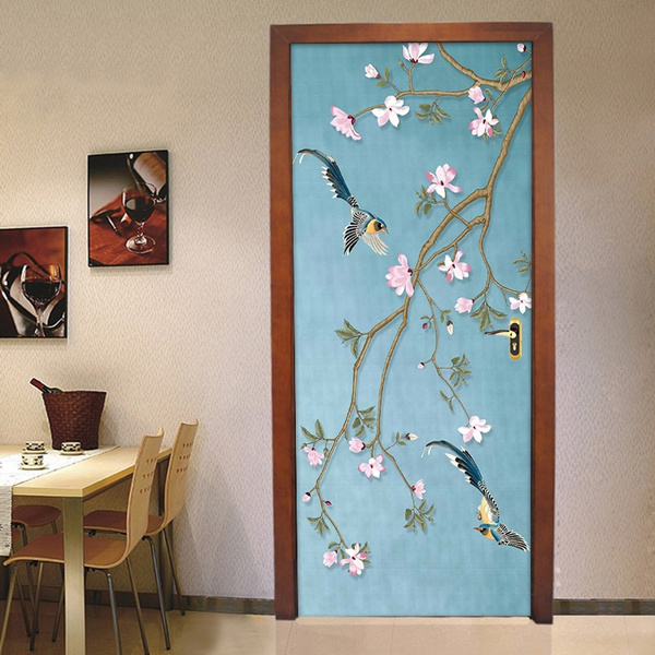 WALL STICKER FLOWER DECAL CHERRY BLOSSOM BIRDS VINYL MURAL ART