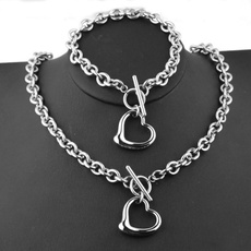 Charm Bracelet, Heart, Chain, Stainless Steel
