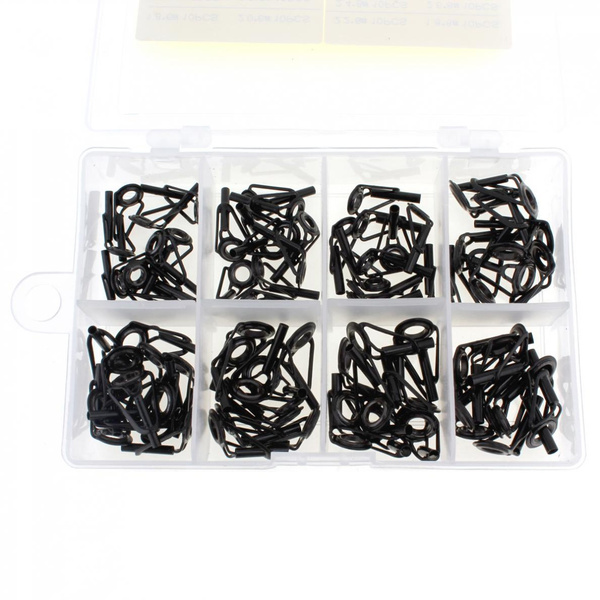 80 Pieces - Mixed Sizes Fishing Rod Guide Tip Fish Pole Repair Kit Line  Rings Eyes Set High Stainless Steel Guides