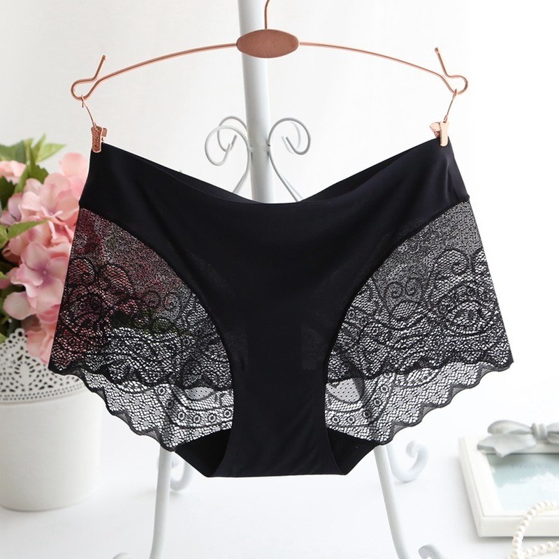 Silky Panty Sheer Lace Underwear Knicker Briefs Lingerie Cotton Crotch ...