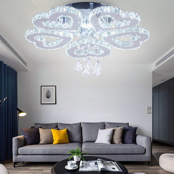 LED Crystal Ceiling Light Modern Flush Mount Hanging Lights Fixture