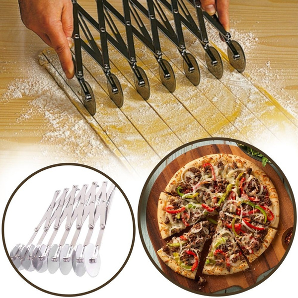 Multi Wheel Pastry Cutter, 7 Blade Stainless Steel Pasta Pizza
