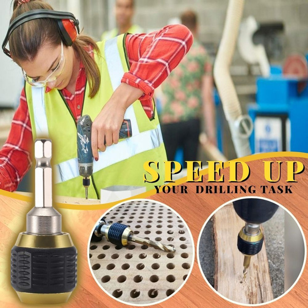 Quick Change Drill Chuck, Hex Driver Impact Adapter Extension Bits, Key