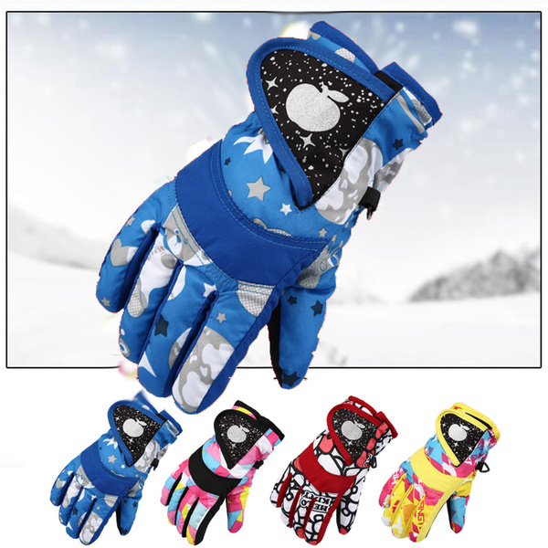 Winter Waterproof Warm Kids Boy Girl Gloves Ski Children Mittens Snow Outdoor UK 
