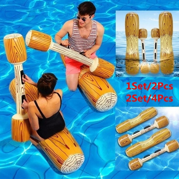 Summer Floating Wooden Seat Water Sports Inflatable Toys Swimming Floating Water Battle Game
