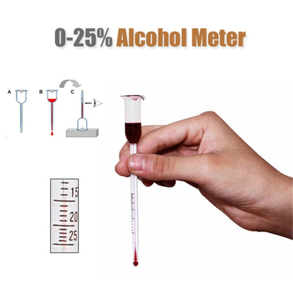 0 to 25 Degree Glass Wine Alcohol Meter Vinometer Concentration Measuring  Tool Useful