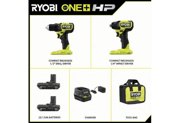 RYOBI ONE+ HP 18V Brushless Cordless Compact 1/2 in. Hammer Drill