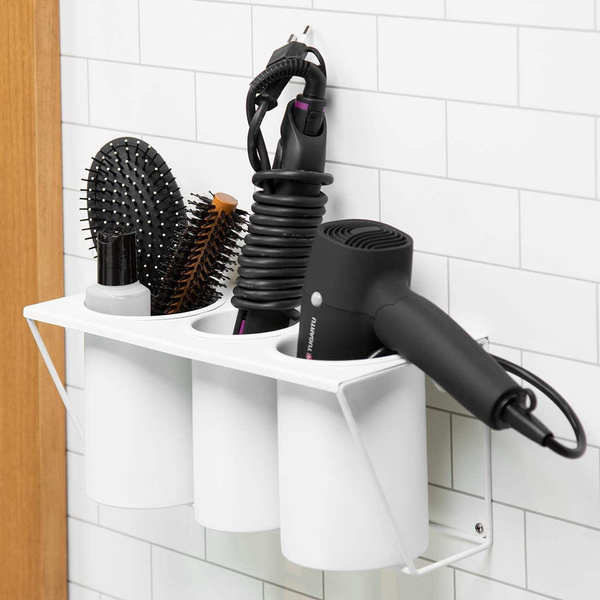 Hair Dryer Holder Hair Styling Product Care Tool Organizer Bath Supplies  Accessories Tray Stand Storage Bathroom Steel Hair Dryer Holder(Black)  MK470B