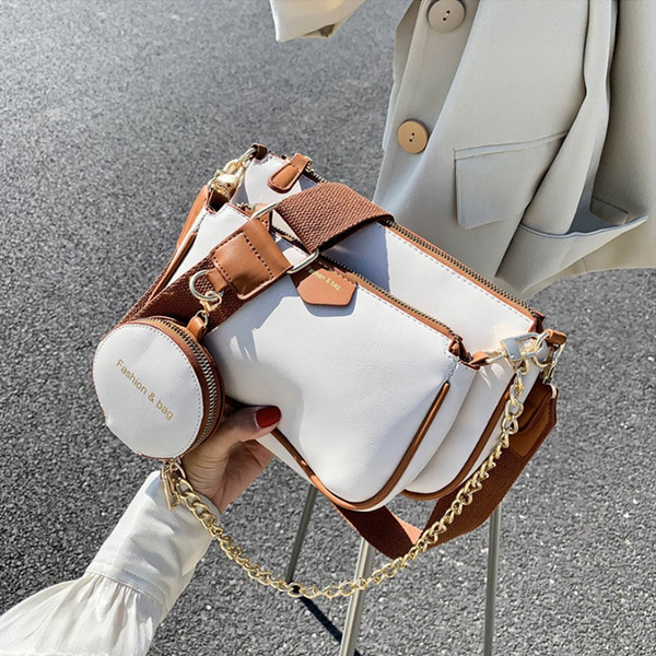 Leather Crossbody Bag for Women Small Handbags Purse Chain Shoulder Strap  Bag Kiss Lock Mini Girls Clutch Bag (Beige W012: Handbags: Amazon.com