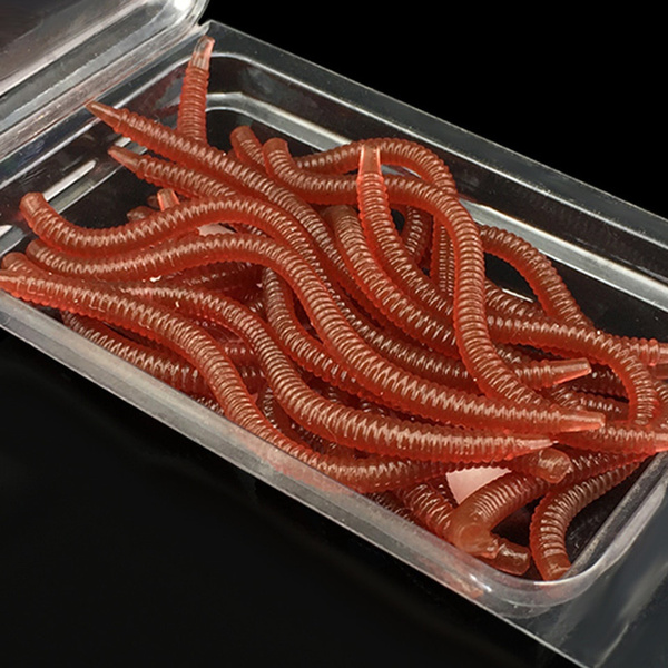 20Pcs Simulation Earthworm Red Fishing Worms Artificial Fishing