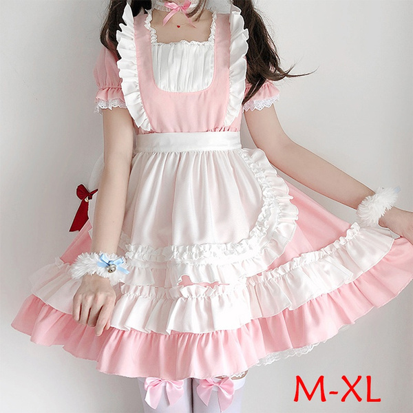 Sweet Lolita OP Maid Dress Pink Soft 