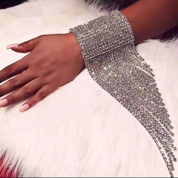 Classic Luxury Shiny Rhinestone Hand Chain For Lady's Bracelet Jewelry Link Women Accessories 1Pc | Wish