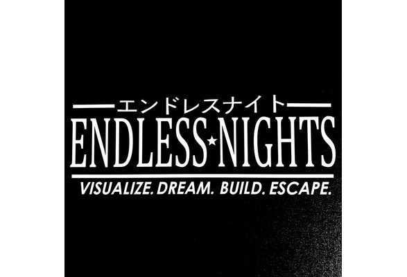 Endless Nights japonais Decal Autocollant abaissé JDM Drift 7.75" Endless Nights japonais Decal Autocollant abaissé JDM Drift 7.75"