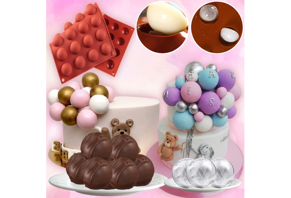  2 Pcs 1 inch Food Silicone Small Sphere Ball Corners Mold Small  6 Half Circle Holes Thick Chocolate Silicone Mold For Cake,Desserts,Jelly,  Pudding, Handmade Soap, Round Shape