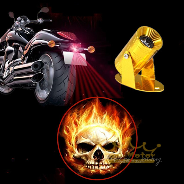 3D Skull Punisher Logo Motorcycle Laser Projector Ghost Shadow CREE LED Light