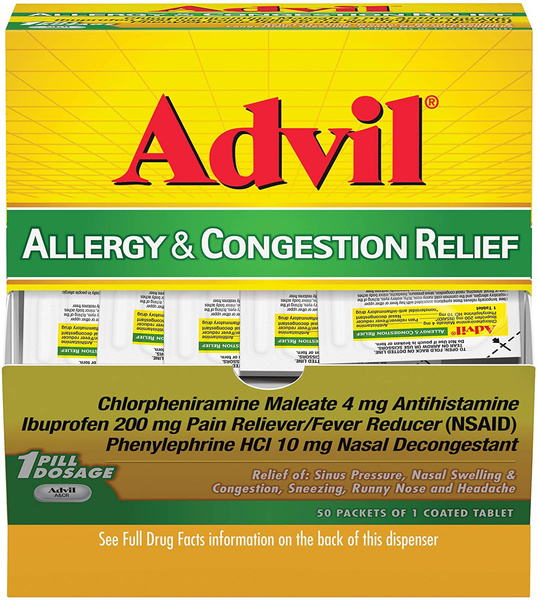 Advil allergy & Congestion Relief (50Count Packets), Antihistamine