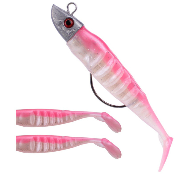 Jig Head with Swimbait Hooks, Silicone Barter Style Rig Fishing