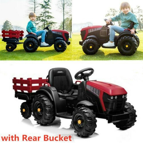 12V Kids Ride on Tractor Car Children Electric Car Toy with Back Bucket ...