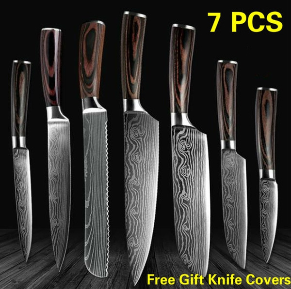 Buy Wholesale China 7cr17mov Stainless Steel Custom Logo Cheap Fruit And  Vegetable Carving 9pcs Kitchen Chef Knife Set & Kitchen Knife Set at USD  37.07