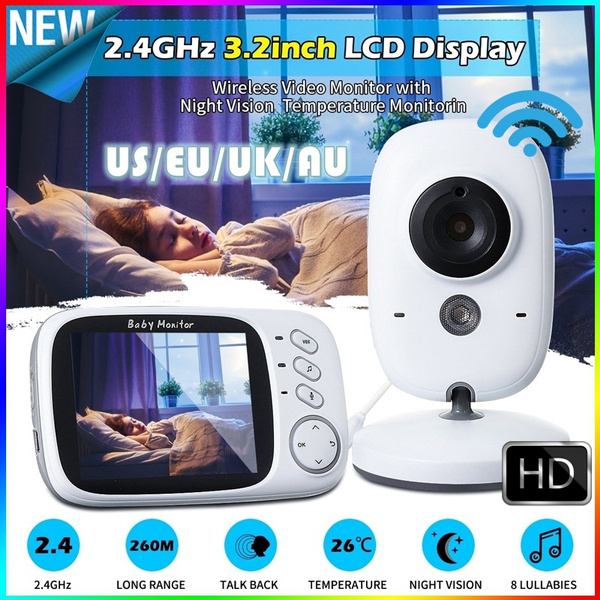 Video Baby Monitor Camera 2-Way Talk 3.2" Digital Wireless Night Vision LCD Play 