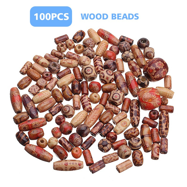 100pcs Mixed Large Hole Wooden-Beads Jewelry Crafts For DIY