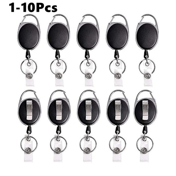 10/5/1 Pcs ID Card Key Chain Retractable Pull Badge Reel Recoil Belt Key  Ring Chain Clips Name Tag Card Badge Holder Reels/Gift Arrow