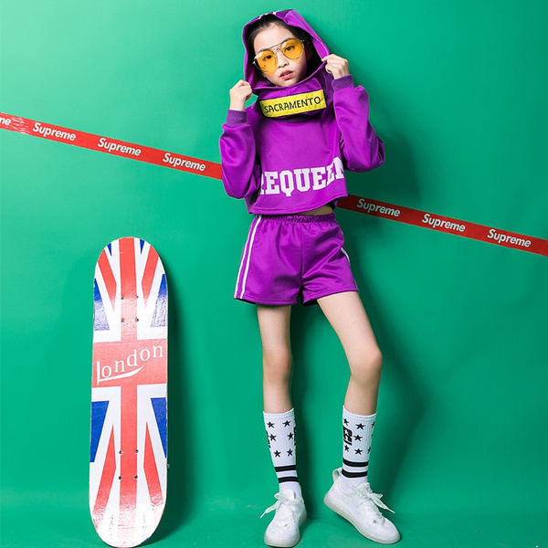 Summer Hip Hop Clothing Kids Street Dance Costume Girls Vest