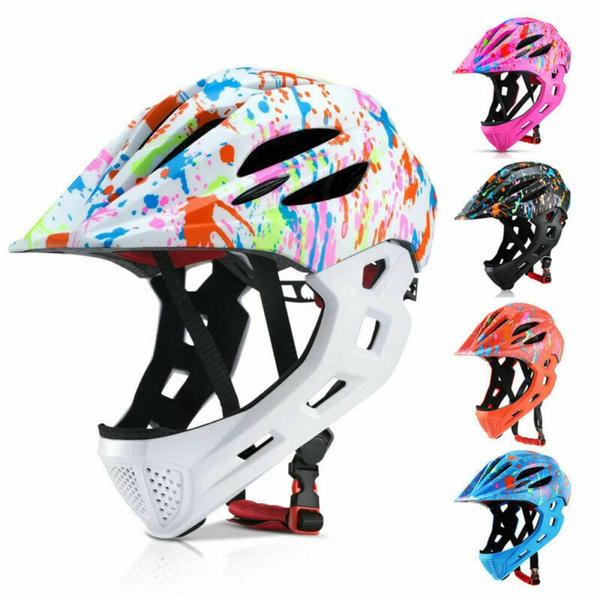 Kids Boys Full Face Bike Helmet Cycling Sports Skate Scooter Safety Detachable 