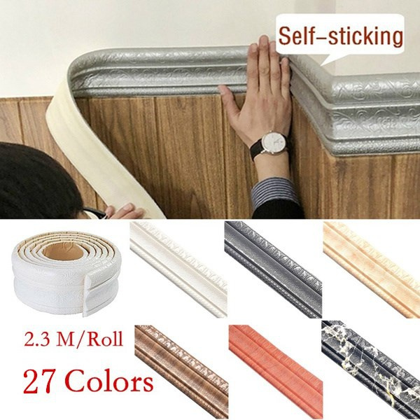 Self-adhesive Three-dimensional Wall Edging Strip Border Waterproof Wall  Decor.