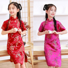 Summer, short sleeve dress, Chinese, cheongsam