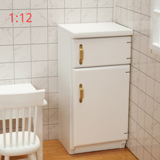 minirefrigerator, miniwoodrefrigerator, doll, house