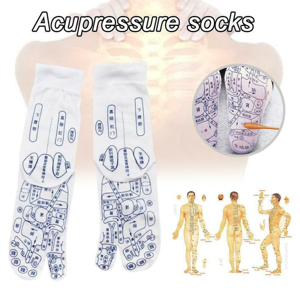 1 pair Plantar Acupoints Acupressure Socks Physiotherapy Massage ...