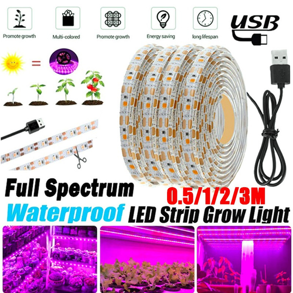 USB LED Grow Lamp Full Spectrum Plant Growing Light Strip 0.5M 1M 2M 3M