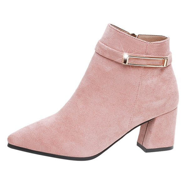 Womens pink hotsell suede booties