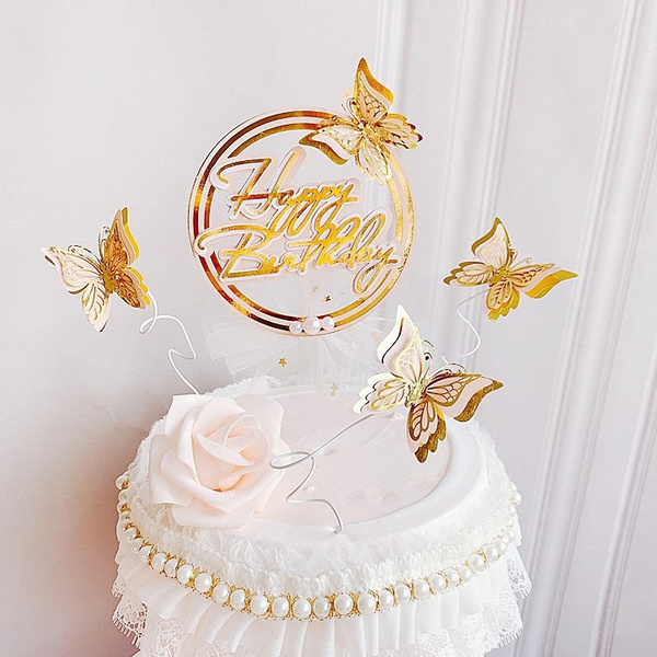 4 Pcs Gold Crown Cake Topper Crown Cake Topper For Wedding Birthday Baby  Shower Party Cake Decorati