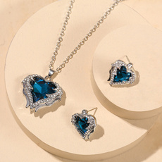 Blues, Heart, crystal pendant, Jewelry