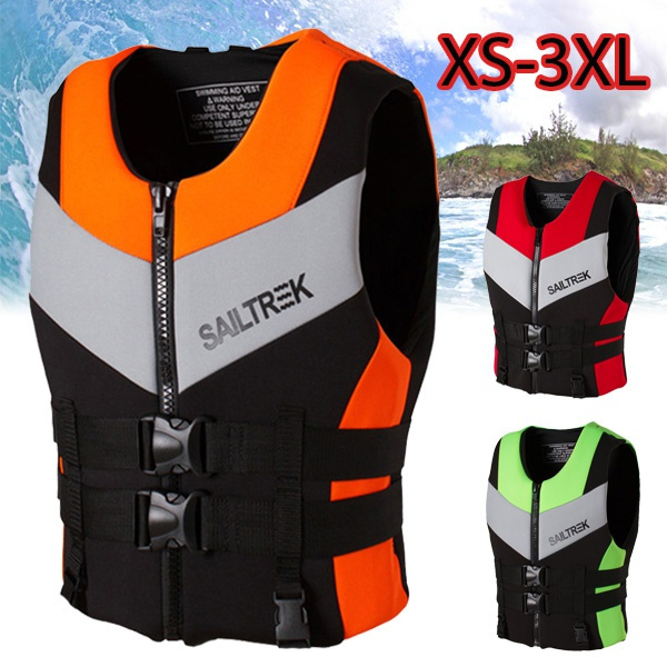 New Neoprene Life Jacket Adult Water Sports Fishing Vest Kayak Rowing  Swimming Drifting Safety Life Vest XS-3XL