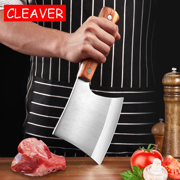 Stainless Steel Kitchen Butcher Knife Cleaver Chef's Knives Full