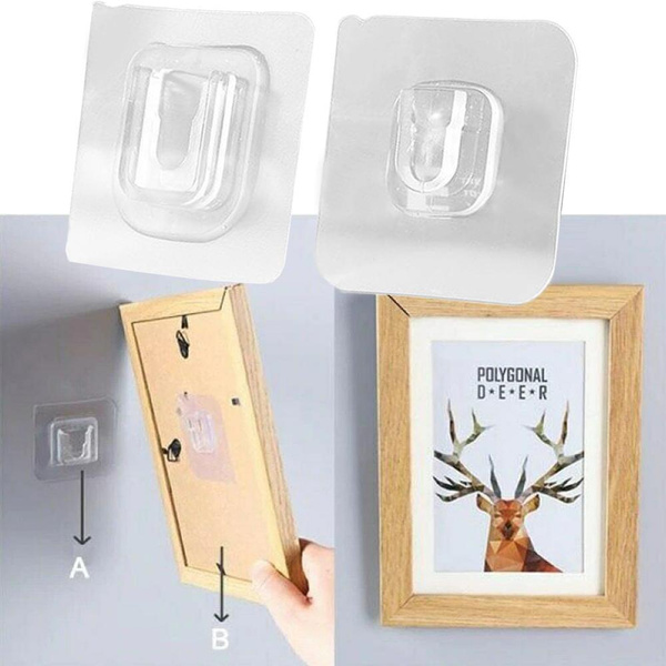 Double-Sided Adhesive Wall Hooks Hanger Strong Hooks Transparent Sucti