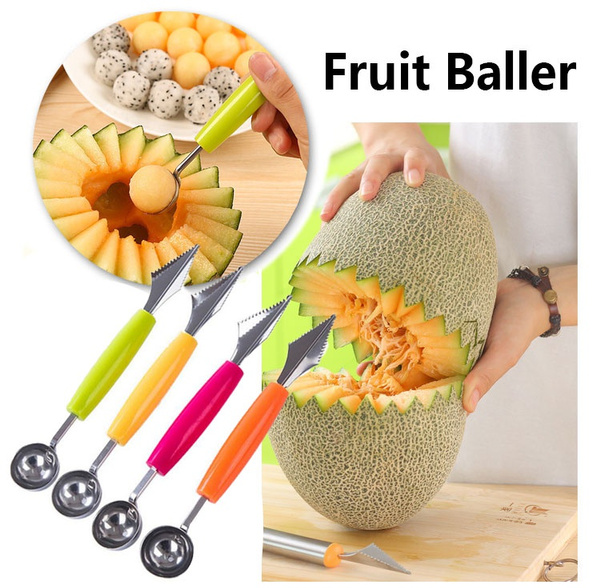 Dual Function Stainless Steel Melon Baller Scoop EasierPerfect Utensil