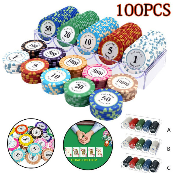 100Pieces Poker Chips Set With Box 14g Clay/Ceramic Chips Set Texas
