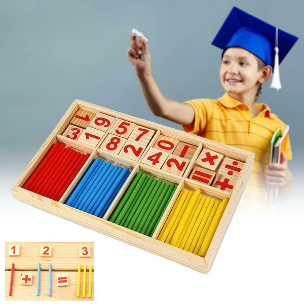 Kids Wooden Math Counting Blocks Sticks Learn Number Abacus Educational Toy Gift 