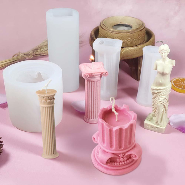 Silicone Candle Mold Roman Column DIY Venus Scented Female Candle ...