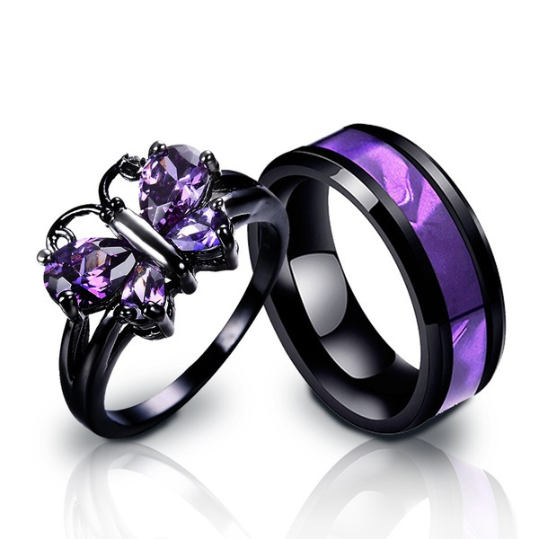 Amethyst butterfly store ring