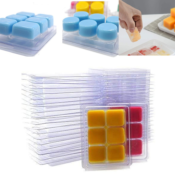 Wax Melt Molds 6 Cavity Clear Plastic Wax Melt Clamshells Cube