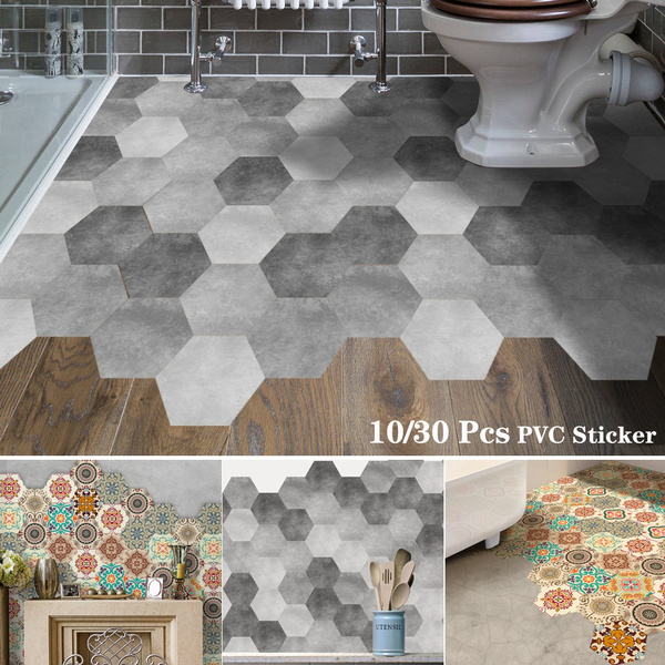 Floor Sticker Grey Selfadhesive Waterproof Removable PVC Nonslip