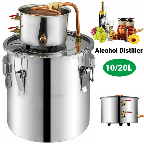 AOKEL 8GAL/30L Moonshine Still,Purifying Water Alcohol Distiller,Home Brewing Kit Stainless Copper Tube With Submarine PUMP 3-Piece Airlock for DIY Brandy Whisky Wine Essential Oils Hydrosols 